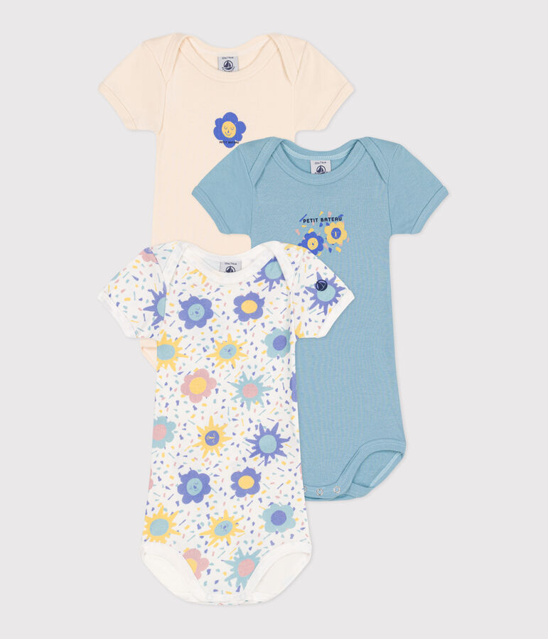 Lot de 3 bodies manches courtes en coton b&eacute;b&eacute; variante 1