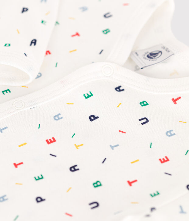 Pyjama sans pieds en coton b&eacute;b&eacute; blanc/multicouleur
