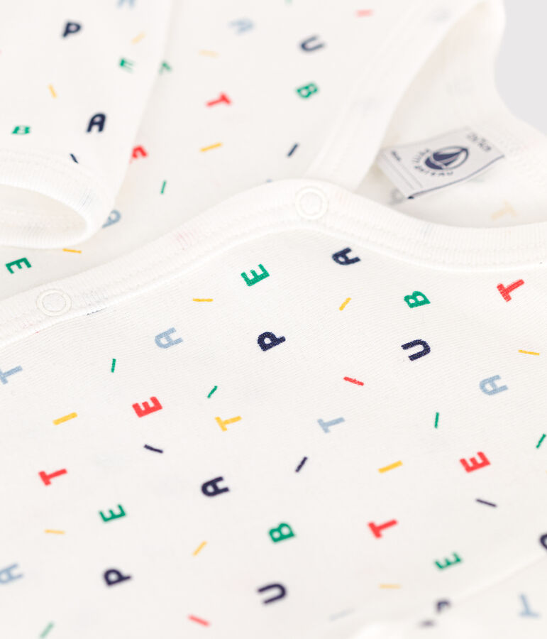 Pyjama sans pieds en coton b&eacute;b&eacute; blanc/multicouleur