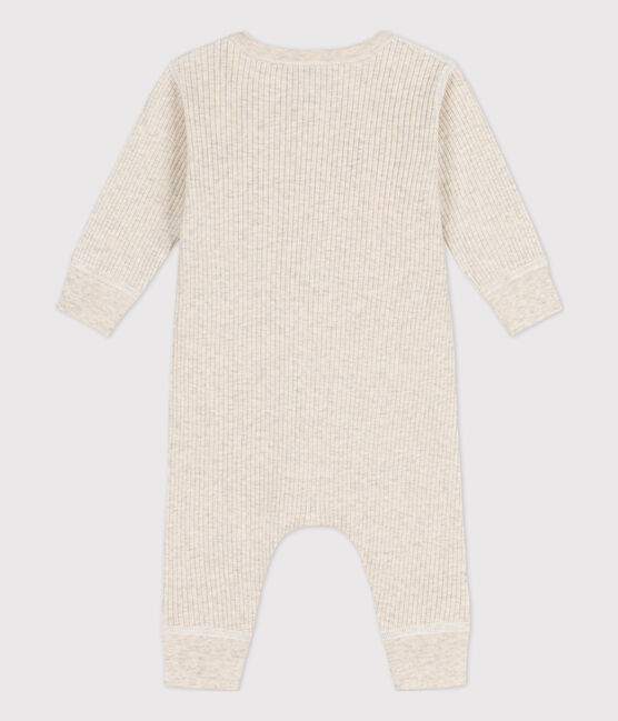 Combinaison longue bébé en maille côtelée beige MONTELIMAR CHINE