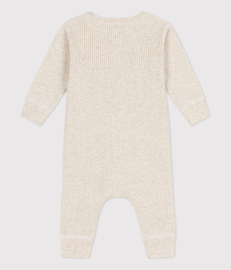Combinaison longue b&eacute;b&eacute; en maille c&ocirc;tel&eacute;e beige MONTELIMAR CHINE