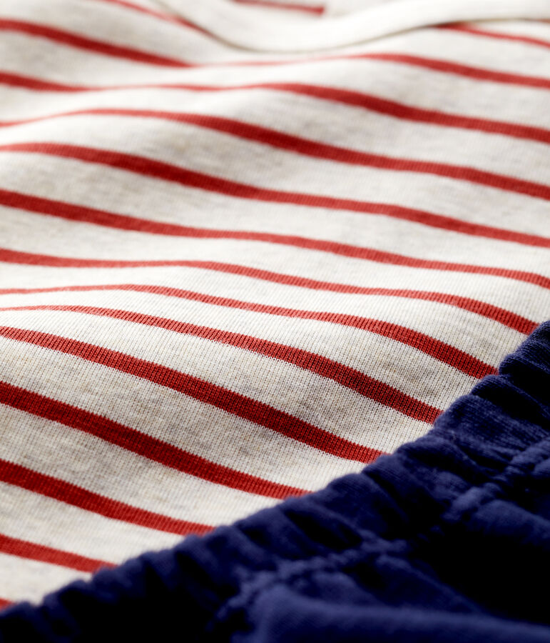 Ensemble 2 pi&egrave;ces ray&eacute; en coton bio b&eacute;b&eacute; beige MONTELIMAR/ OMBRIE