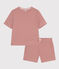 Pyjama short et tee-shirt en coton rayé femme FAMEUX/ MARSHMALLOW