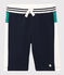 Bermuda en molleton léger enfant garçon blanc MARSHMALLOW/blanc MULTICO