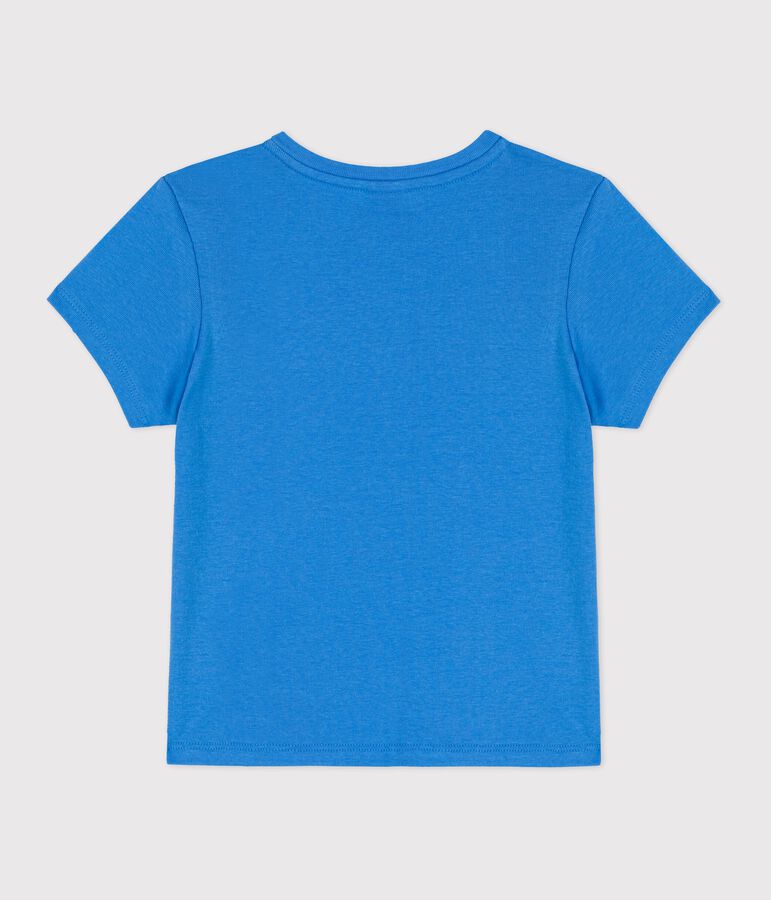 Tee-shirt manches courtes en coton enfant fille bleu