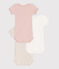 Lot de 3 bodies manches courtes en coton uni bébé variante 1