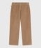 Pantalon droit enfant en velours uni beige ROCHE CLAIR