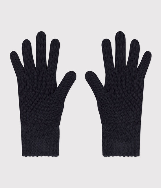 Gants en tricot enfant garçon-fille bleu SMOKING