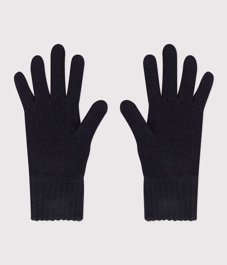 Gants enfant en tricot unies bleu SMOKING
