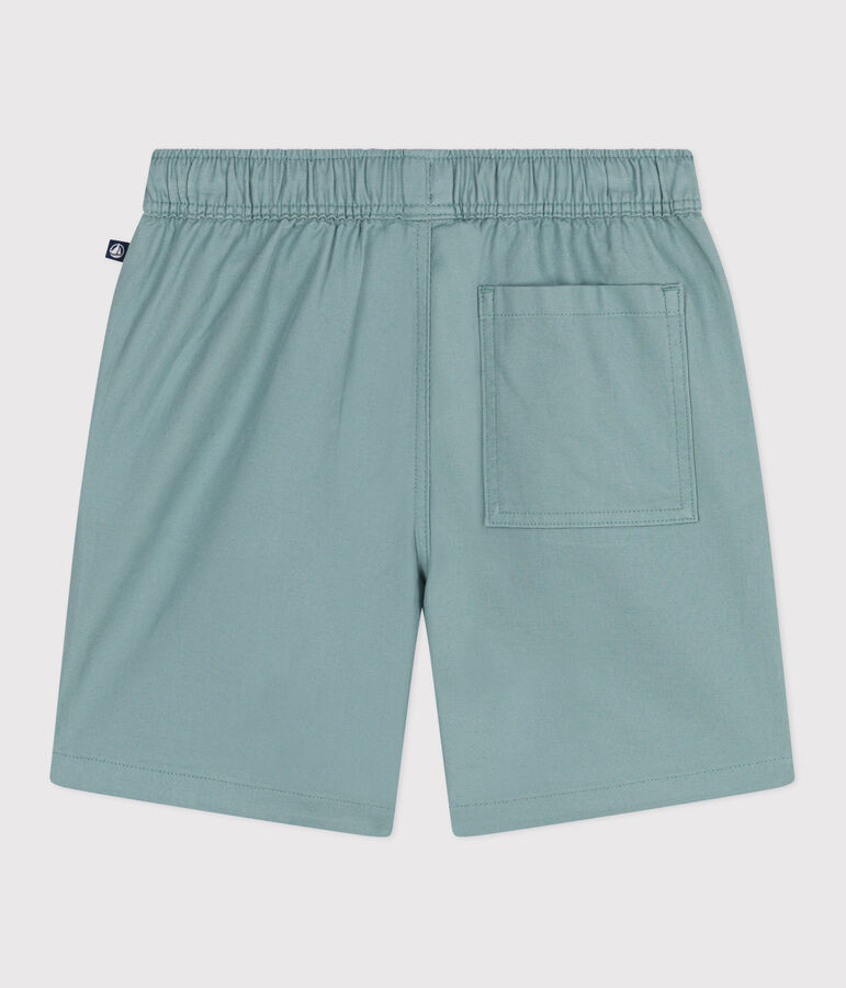 Bermuda short enfant en coton uni vert PAUL