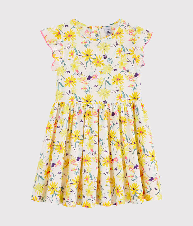 Robe enfant fille blanc/multicouleur