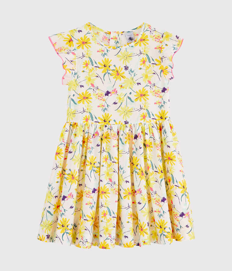 Robe enfant fille blanc/multicouleur