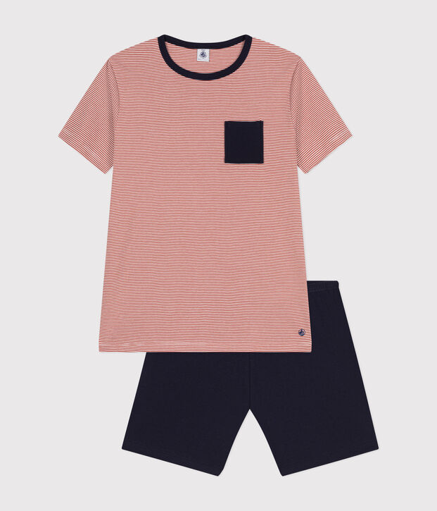 Pyjama short en coton junior bleu/multicouleur