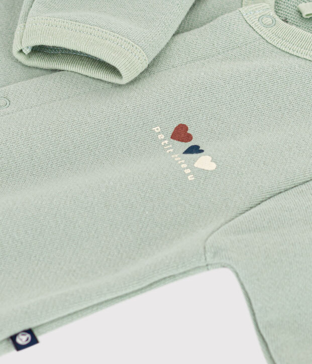 Combinaison longue en molleton b&eacute;b&eacute; vert