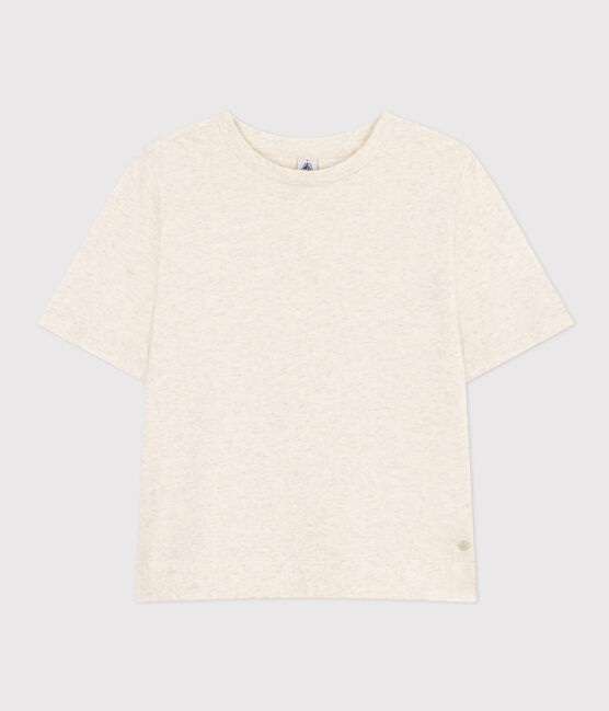 Tee-shirt le Boxy en coton femme beige MONTELIMAR CHINE