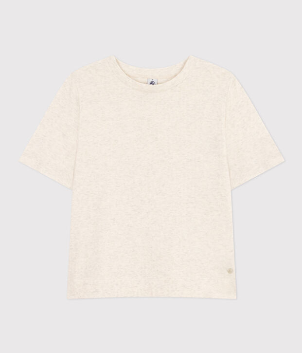 Tee-shirt le Boxy en coton femme beige chin&eacute;