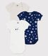 Lot de 3 bodies étoiles manches courtes en coton