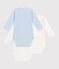 Lot de 3 bodies croisés manches longues en coton imprimé bébé variante 1