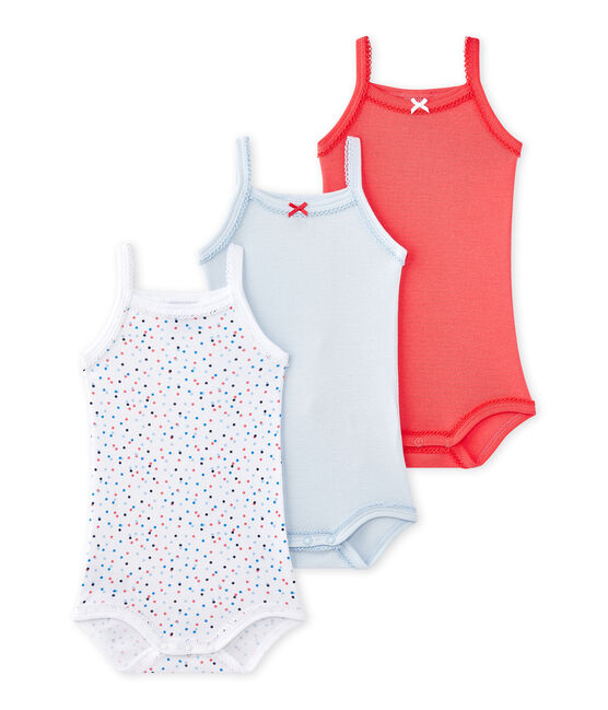 Lot de 3 bodies bébé fille à bretelles blanc LOT