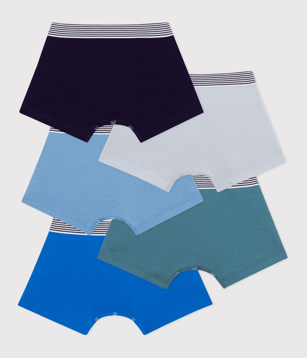 Lot de boxers enfant en coton uni multicouleur