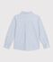Chemise enfant en coton &agrave; rayures bleu/bleu