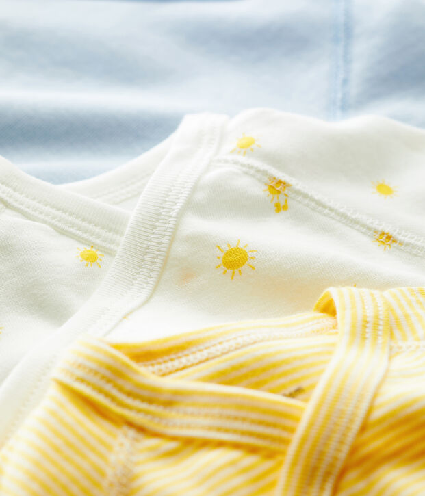 Lot de 3 bodies b&eacute;b&eacute; en coton biologique multicouleur