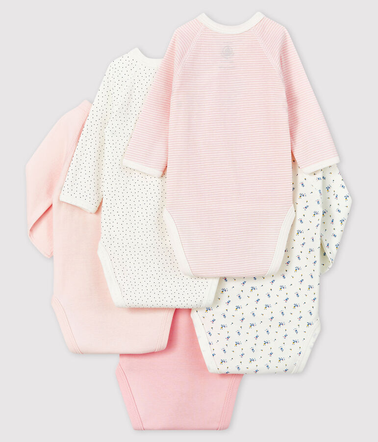 Lot de 5 bodies naissance manches longues b&eacute;b&eacute; multicouleur