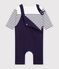 Ensemble cadeau b&eacute;b&eacute; en coton : tee-shirt et salopette multicouleur