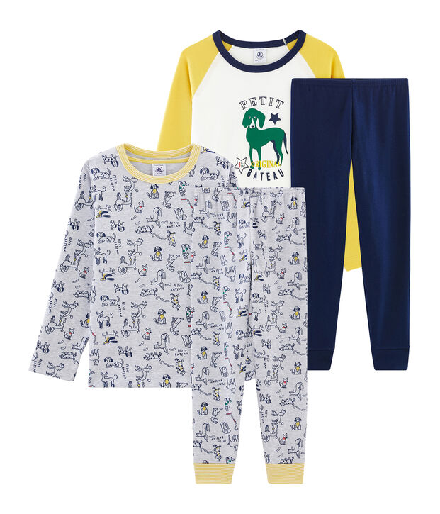Duo de pyjamas petit gar&ccedil;on en c&ocirc;te multicouleur