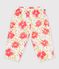 Pantalon b&eacute;b&eacute; en coton imprim&eacute; fleurs blanc/multicouleur