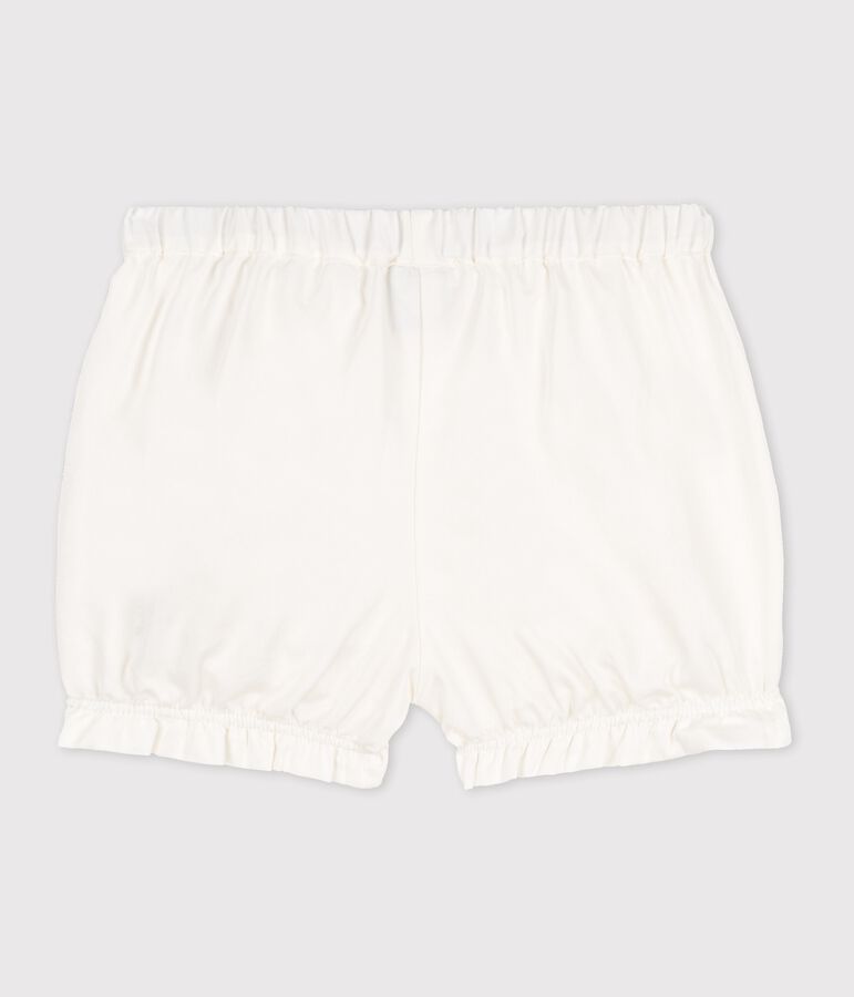 Culotte bloomer en satin soyeux b&eacute;b&eacute; fille blanc MARSHMALLOW/blanc MULTICO