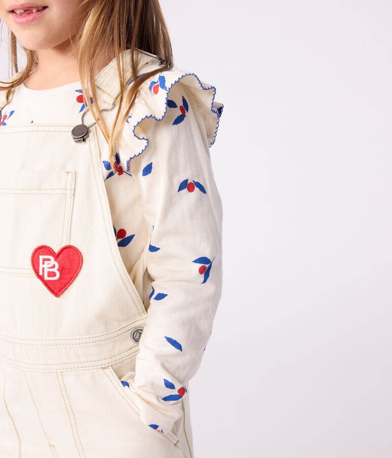 Tee-shirt enfant manches longues en coton imprim&eacute; MILK/ MULTICO