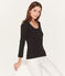 Tee-shirt manches 3/4 femme noir NOIR