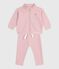 Ensemble sweatshirt et pantalon bébé en coton uni rose JOLI