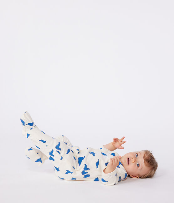 Pyjama bébé en tubique morses blanc AVALANCHE/ MULTICO