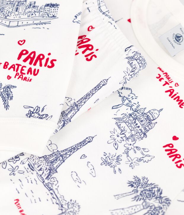 Pyjama en coton enfant blanc/multicouleur