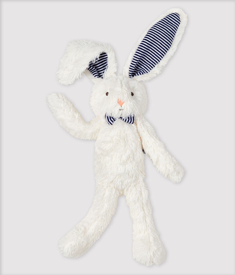 Doudou lapin n&oelig;ud papillon en sherpa blanc