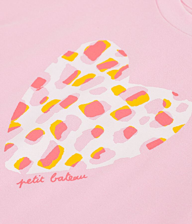 Tee-shirt enfant manches courtes en coton rose