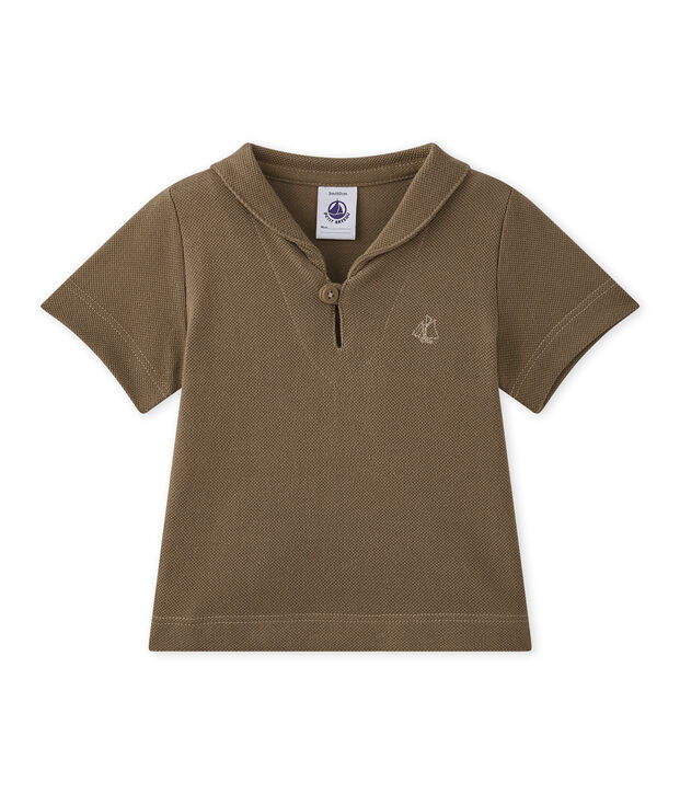 T-shirt b&eacute;b&eacute; gar&ccedil;on manches courtes marron