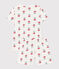 Pyjacourt fleurs avec couronne en coton  petite fille blanc MARSHMALLOW/blanc MULTICO