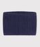 Snood enfant en tricot uni doubl&eacute; polaire bleu marine