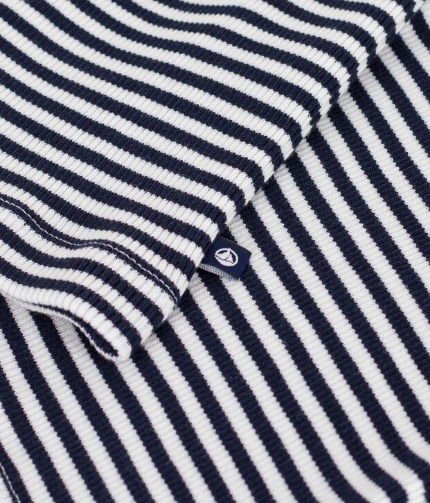 D&eacute;bardeur femme en coton &agrave; rayures bleu/blanc