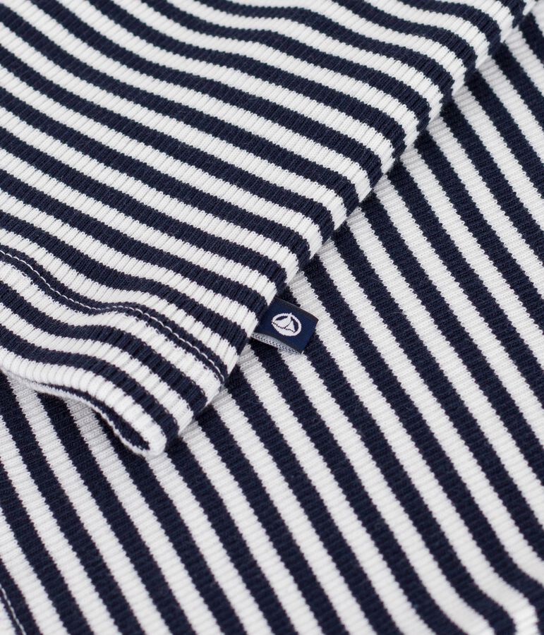 D&eacute;bardeur femme en coton &agrave; rayures bleu/blanc