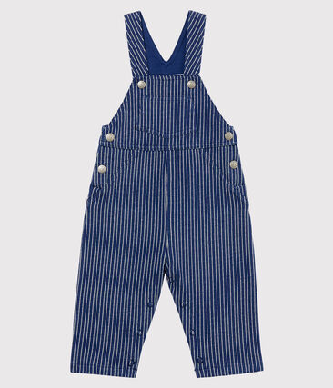 PETIT BATEAU - Salopette longue en maille rayée bébé garçon