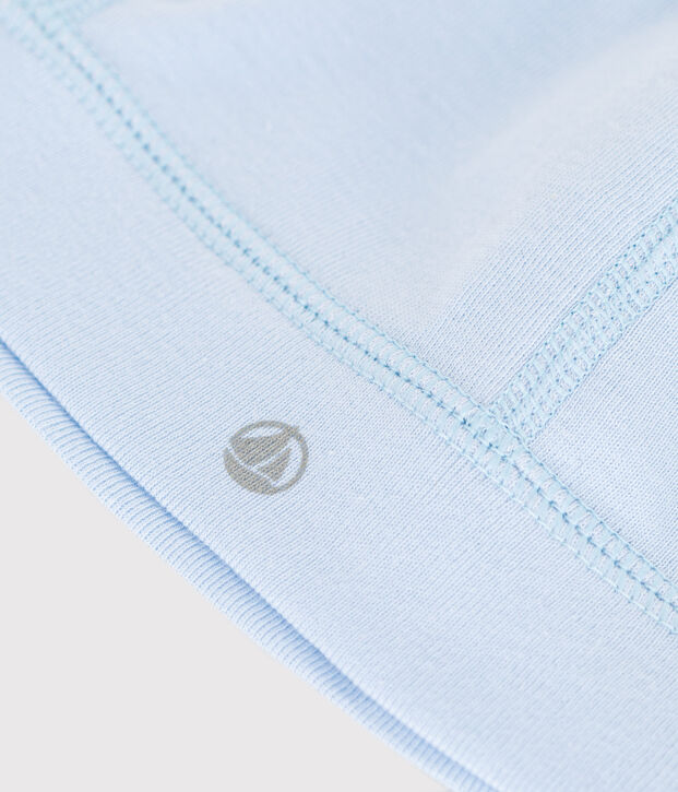 Bonnet b&eacute;b&eacute; en coton uni bleu