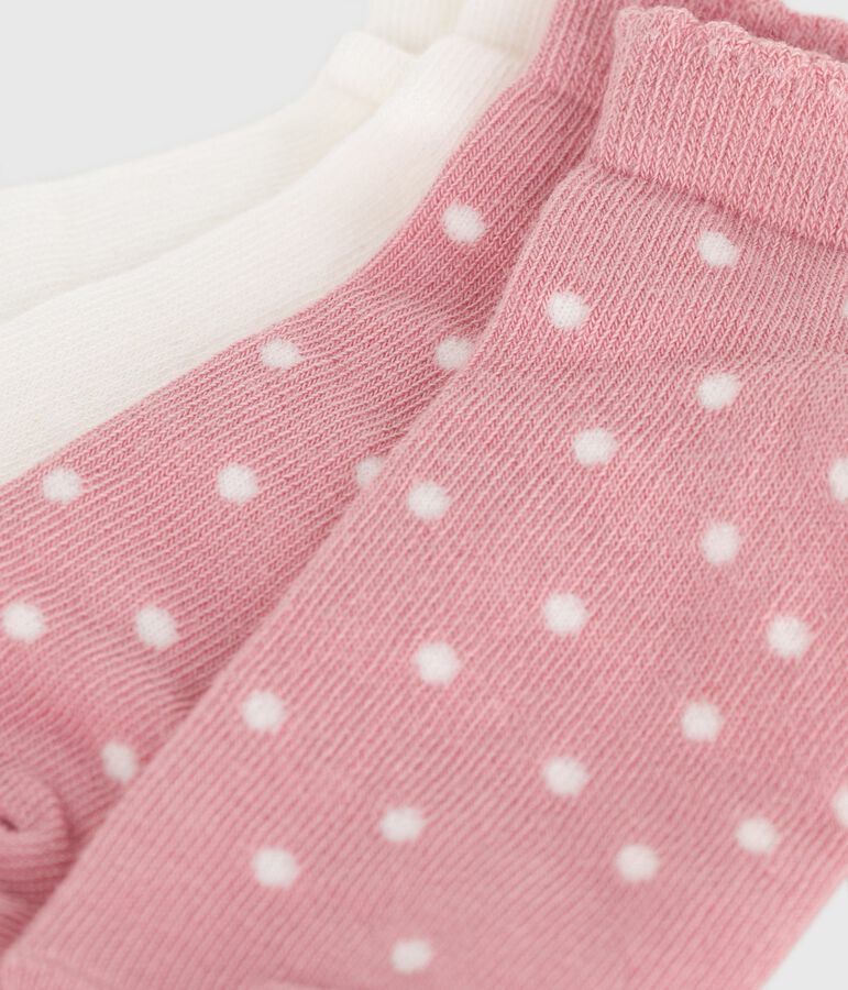 2 paires de chaussettes enfant fille en coton &agrave; pois variante 2