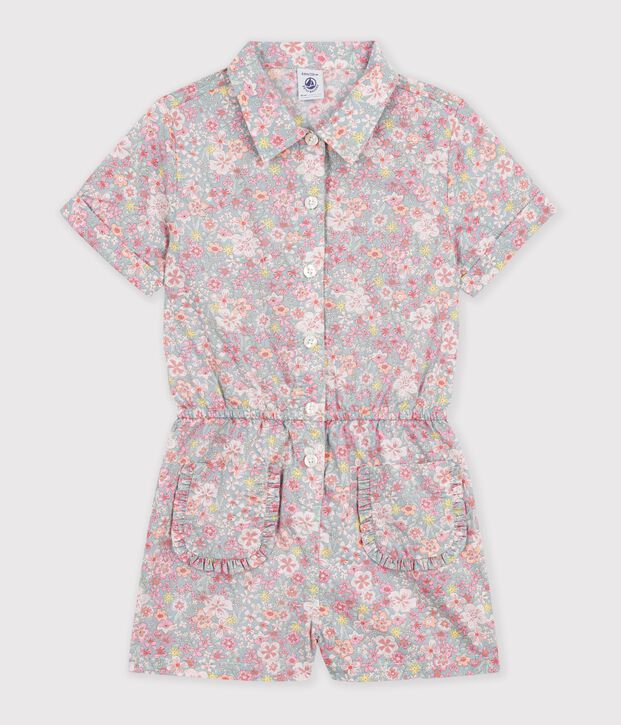 Combinaison courte enfant en coton bleu/multicouleur
