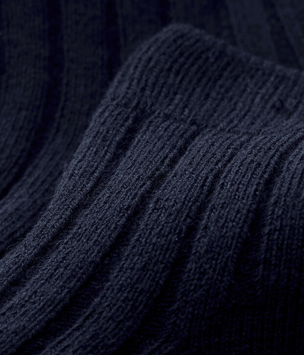 Chaussettes en c&ocirc;tes b&eacute;b&eacute; mixtes bleu marine