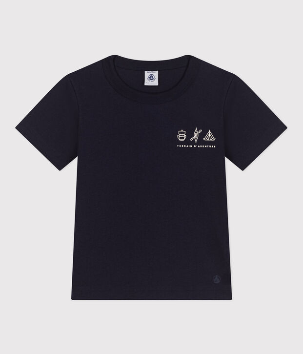 Tee-shirt en jersey l&eacute;ger enfant gar&ccedil;on bleu marine