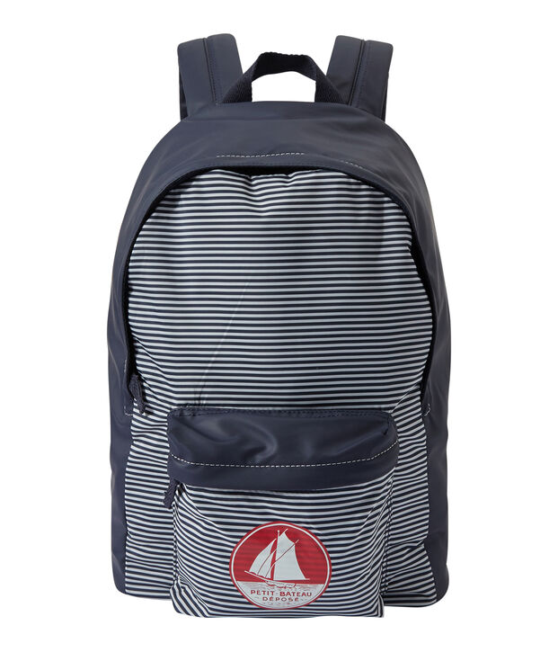 Sac &agrave; dos gar&ccedil;on imperm&eacute;able bleu/blanc